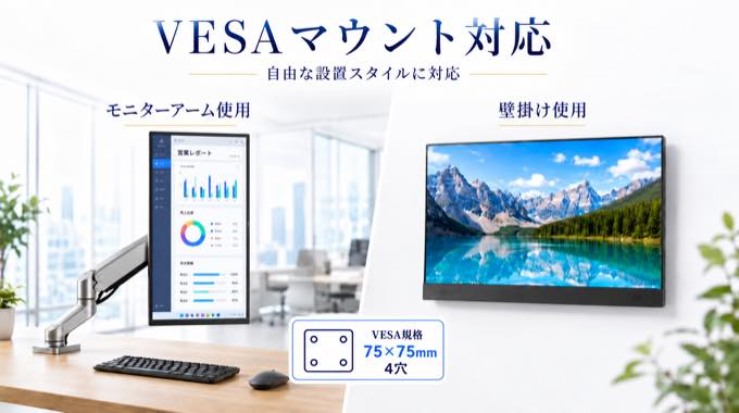 設置スタイルを選べるマルチ対応（VESA規格）