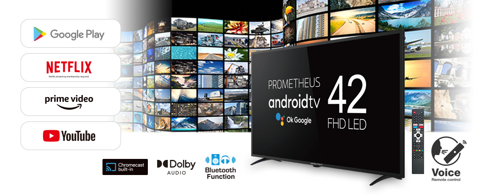 公式】PROMETHEUS android TV 42型 | チューナーレステレビ 