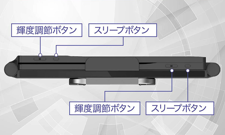 プロメテウス デュアル「UQ-PM11W」輝度・スリープボタンイメージ