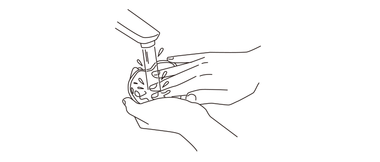 使用前に軽く手洗い