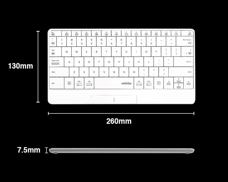 mokibo キーボード MKB316US_WH 白 英語配列　専用カバー付