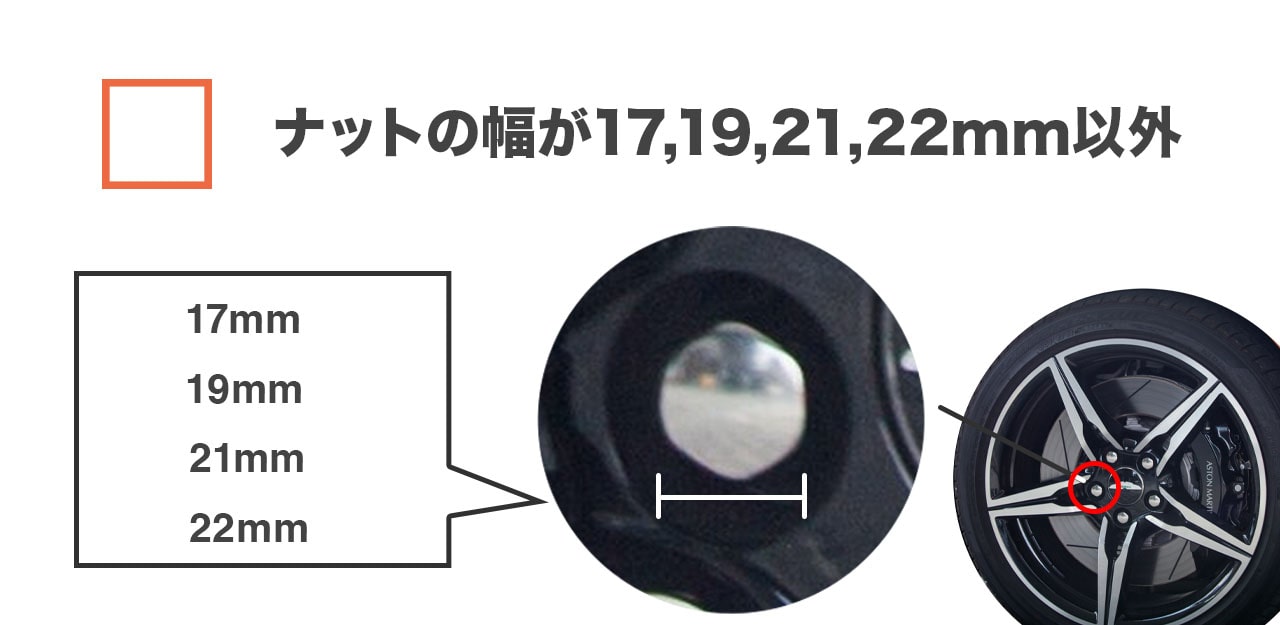 ナットの幅が17,19,21,22mm以外